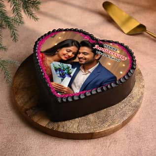 Heart Shaped Photo Cake