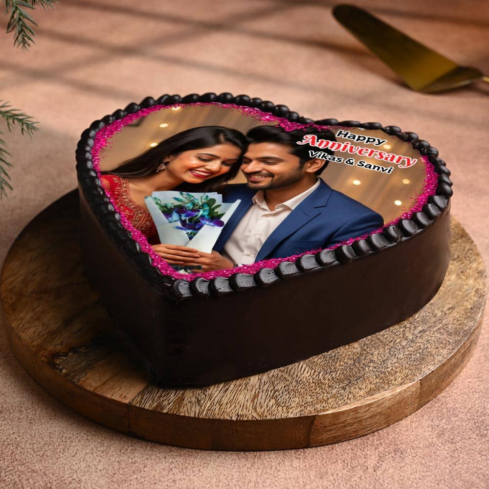 Heart Shaped Photo Cake