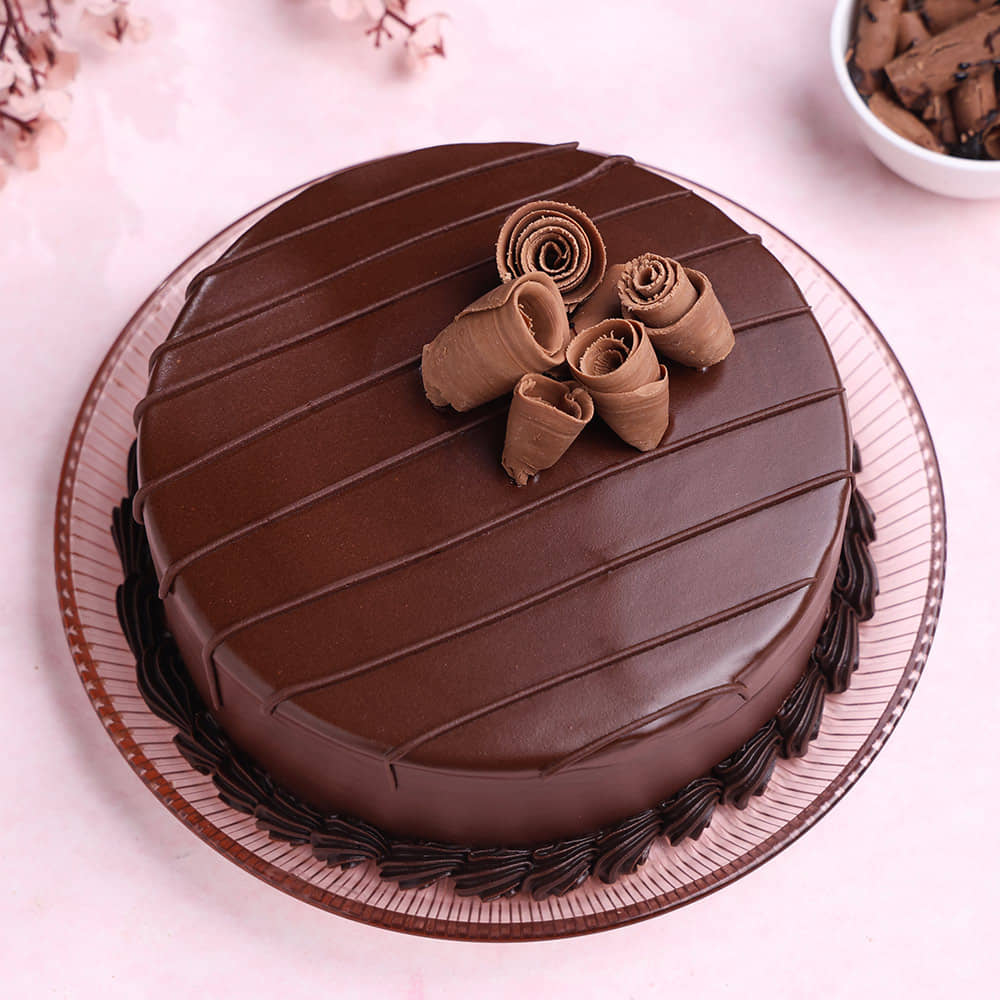 Top View of Chocolate Truffle Cake