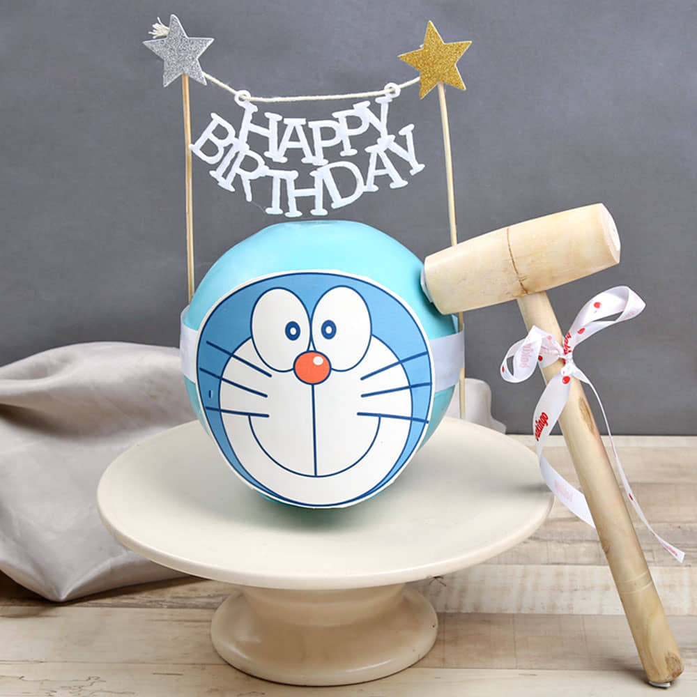 Pineapple Doraemon Pinata Cake