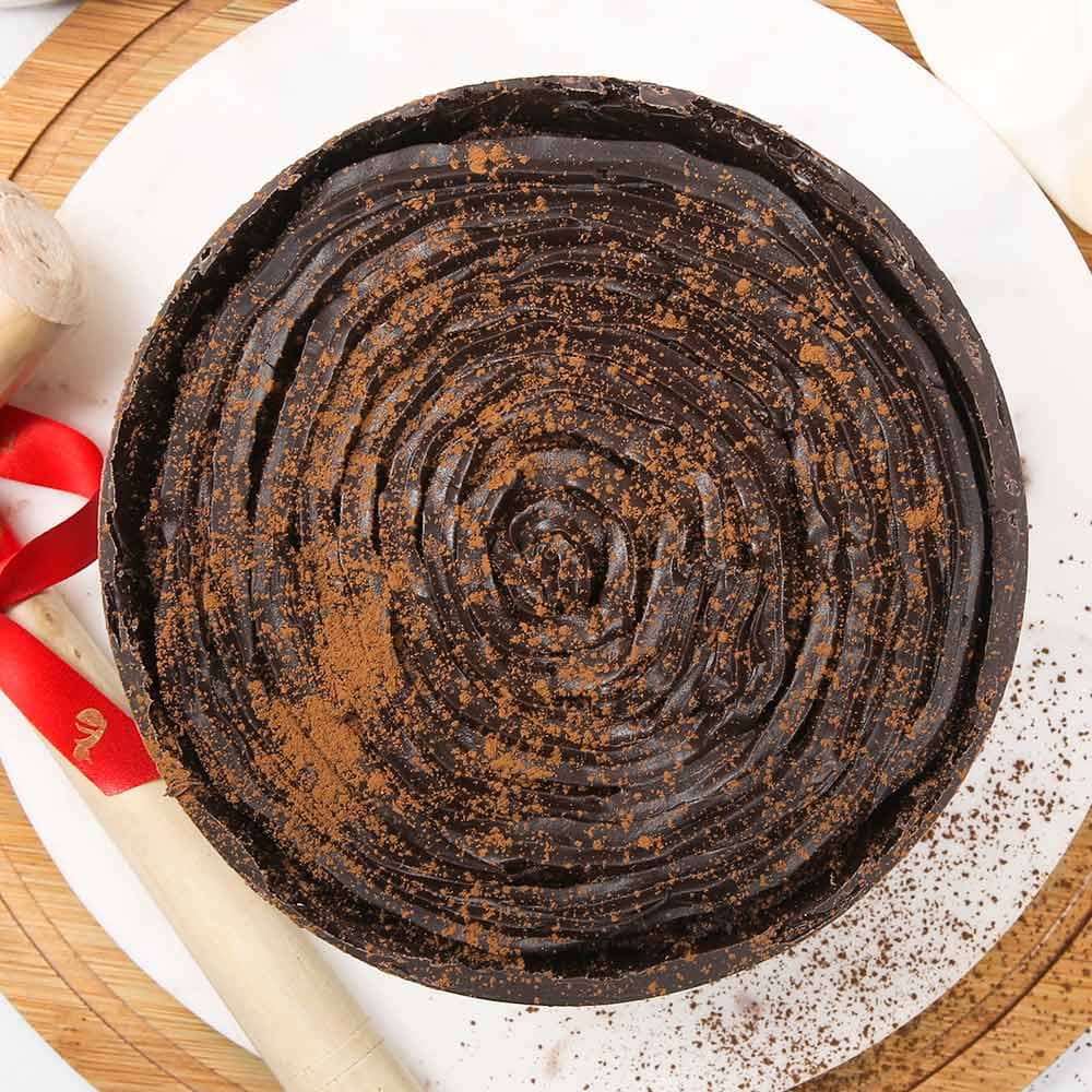 Top View of Inside Birthday Chocolate Pinata Cake