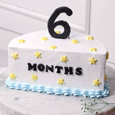 Starry White Half Vanilla Cake