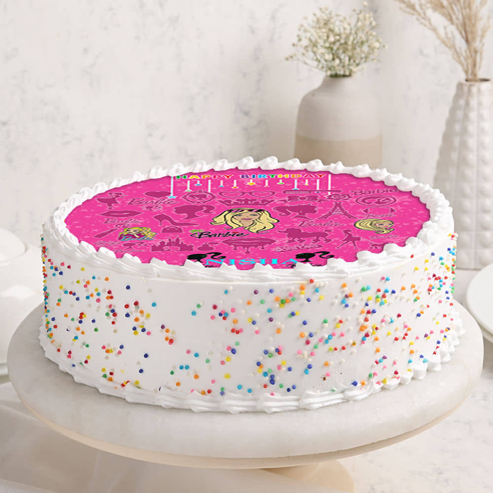 Side View of Barbielicious Birthday Cake