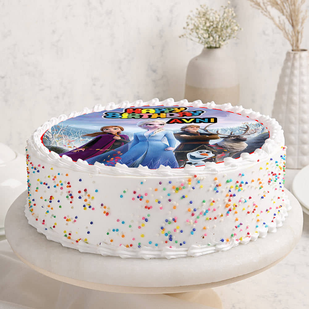 Side View of Frozen Birthday Fantasy Cake
