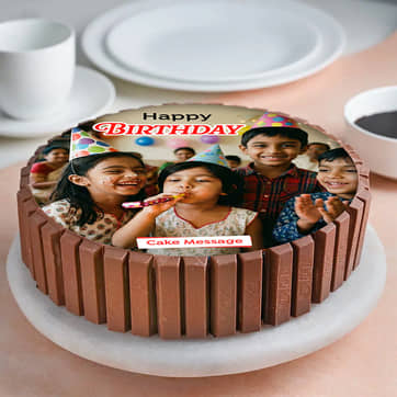 Round-Shaped  N Kitkat Photo Cake
