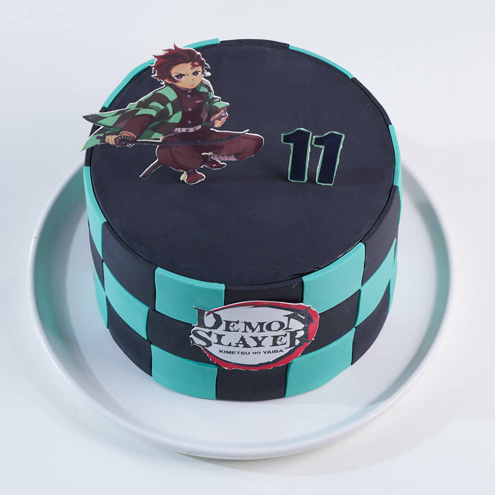 Top View of Tanjiro Demon Slayer Cake