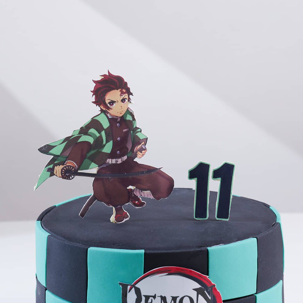Zoomed View of Tanjiro Demon Slayer Cake