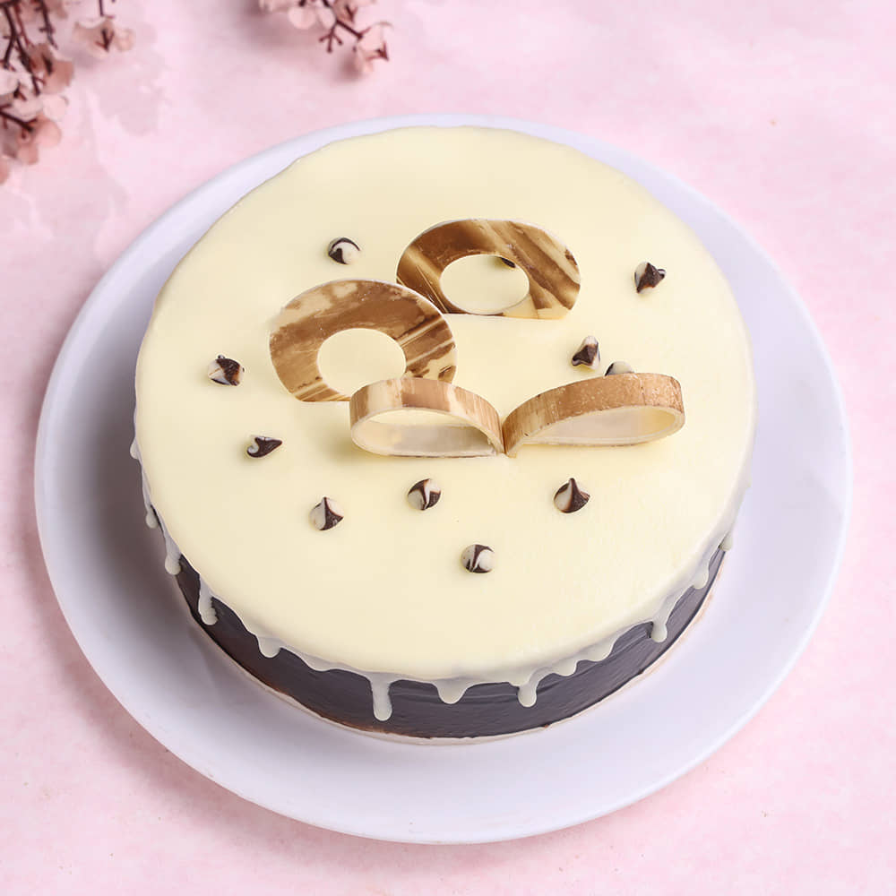 Top View of Choco Vanilla Cake