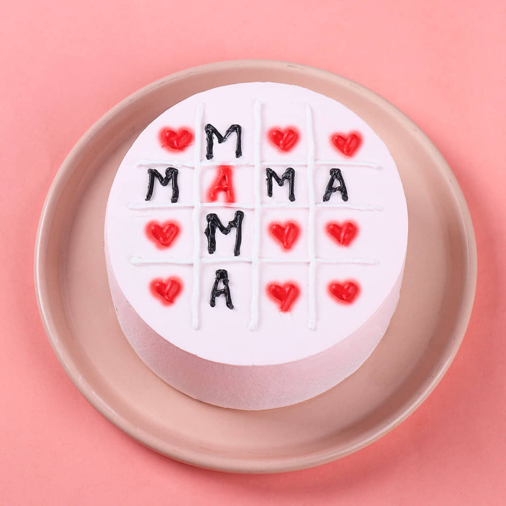 Top View of Tic Tac Mama Love Cake