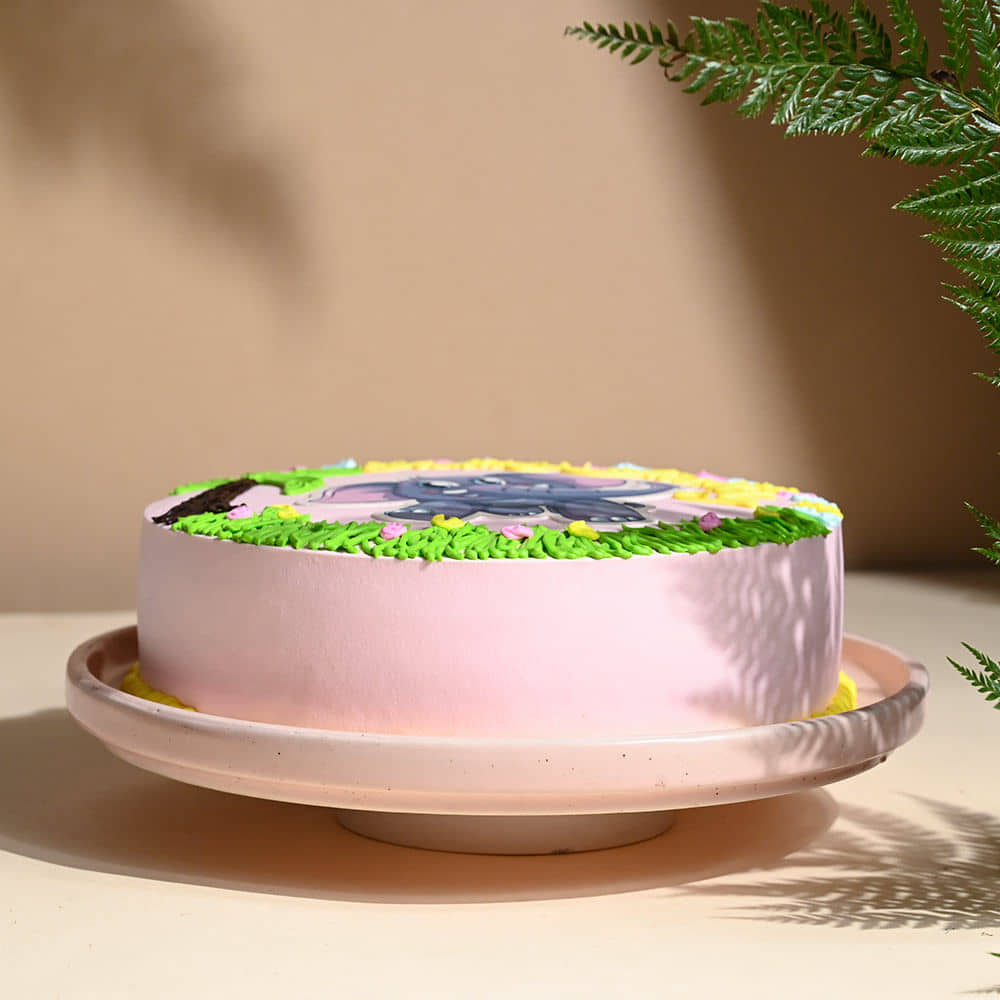 Side View of Cheerful Elephant Cake