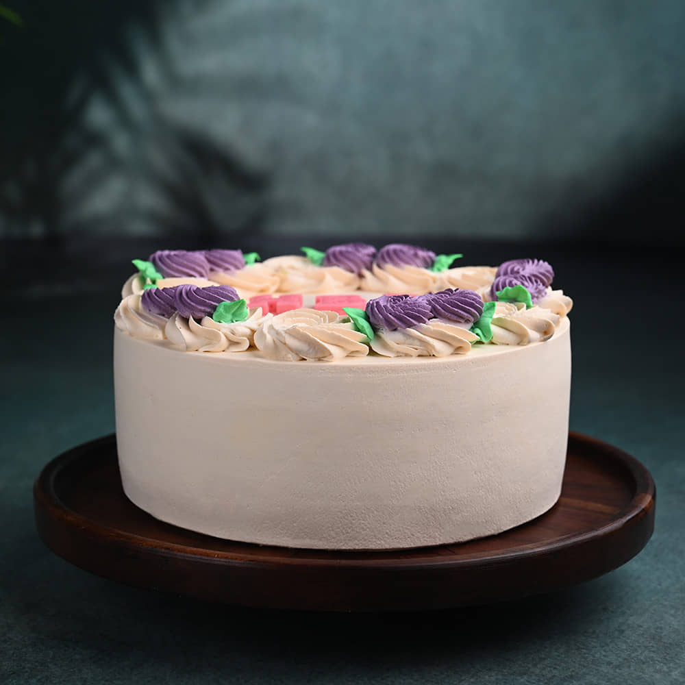 Side View of Rosette Birthday Cake